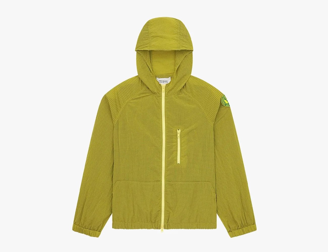 freemans sporting club hooded raincoat yellow
