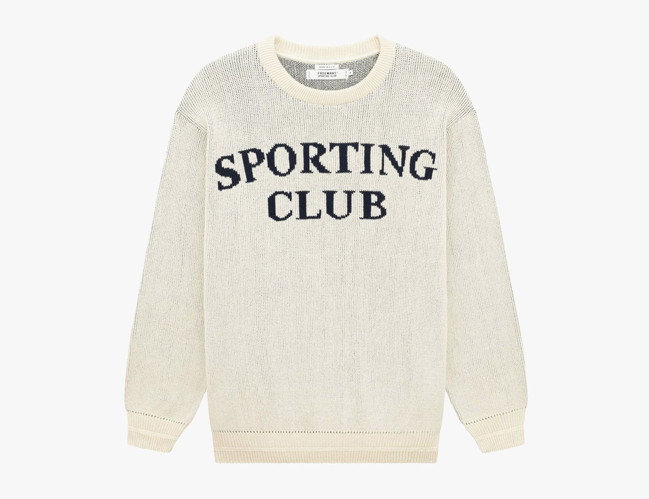 freemans sporting club jacquard sweater natural