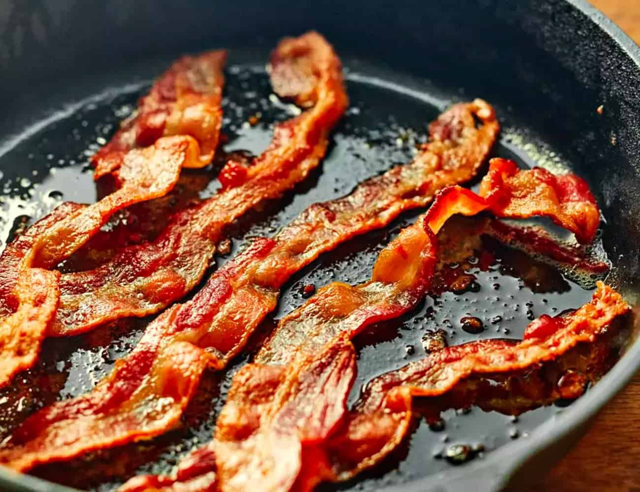 bacon in a cast iron skillet