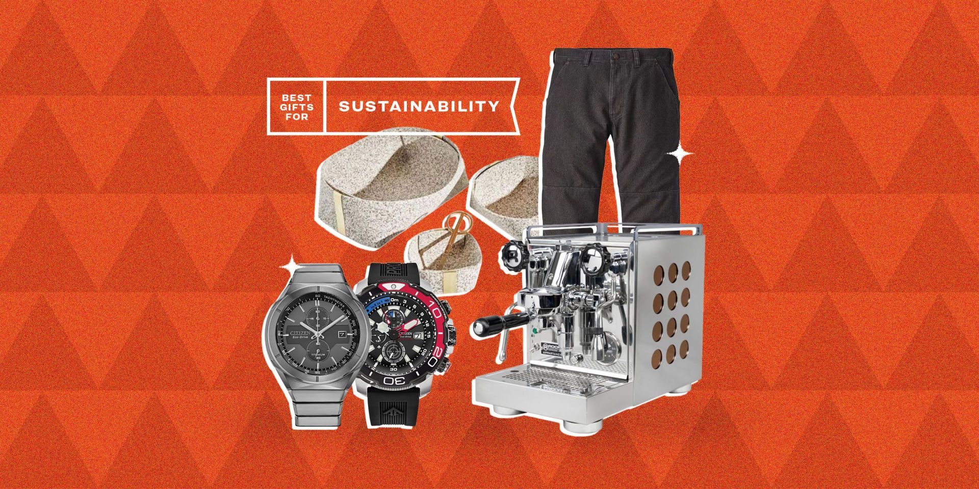 best gifts for sustainability pants, watches, coffee maker, containers