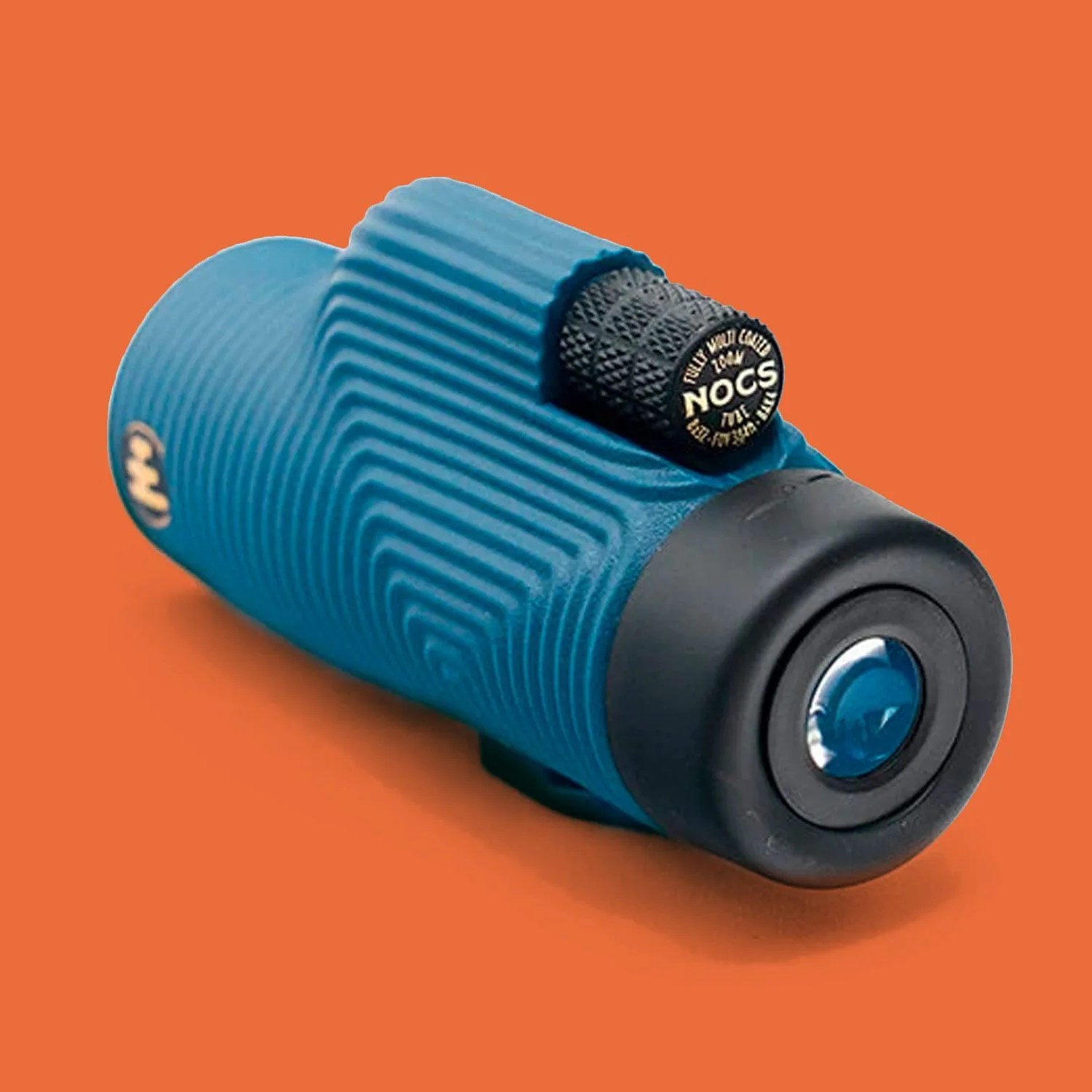 a blue monocular