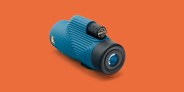 a blue monocular