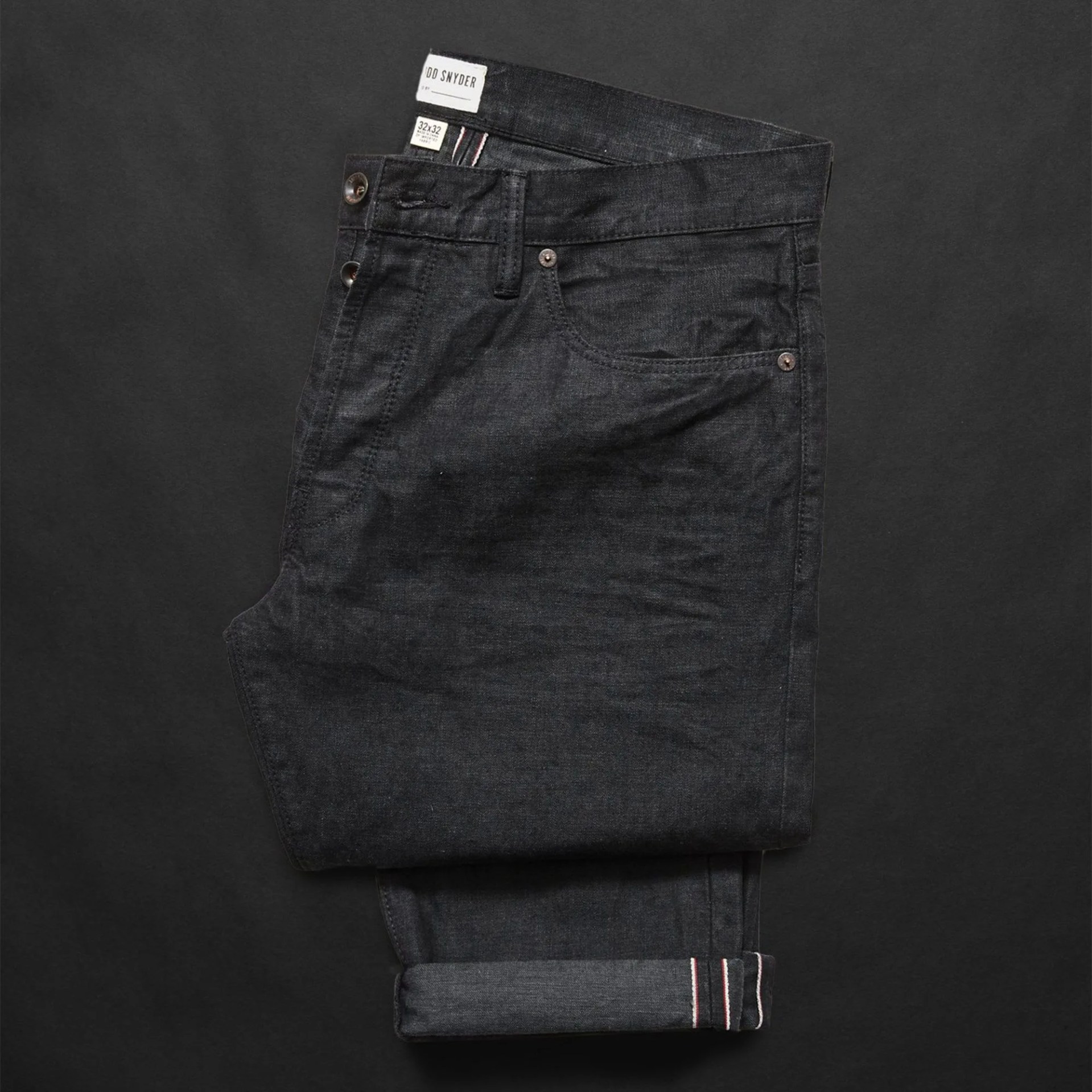 slim fit lightweight japanese selvedge jean in charcoal