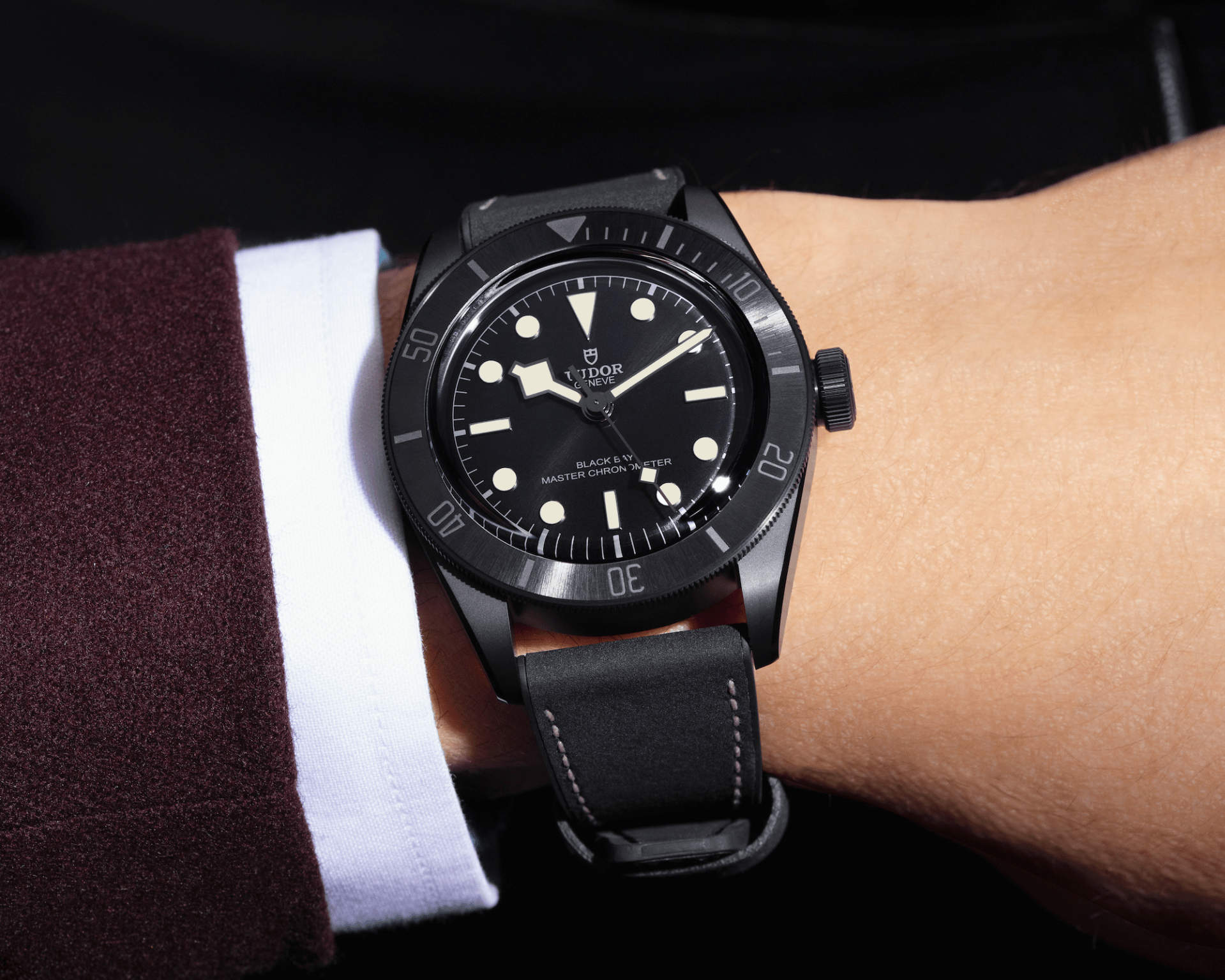 tudor black bay ceramic on wrist