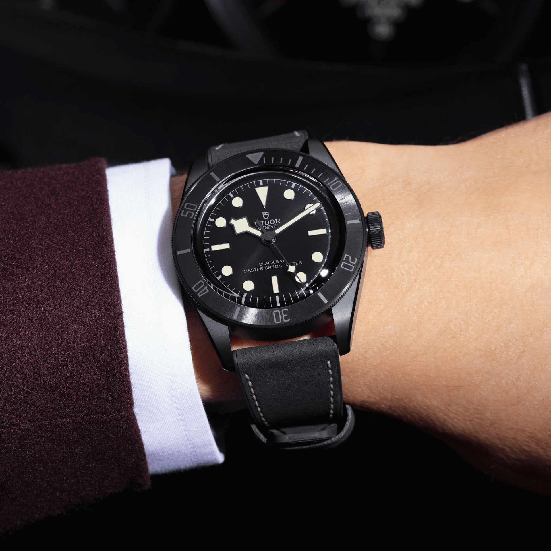 tudor black bay ceramic on wrist