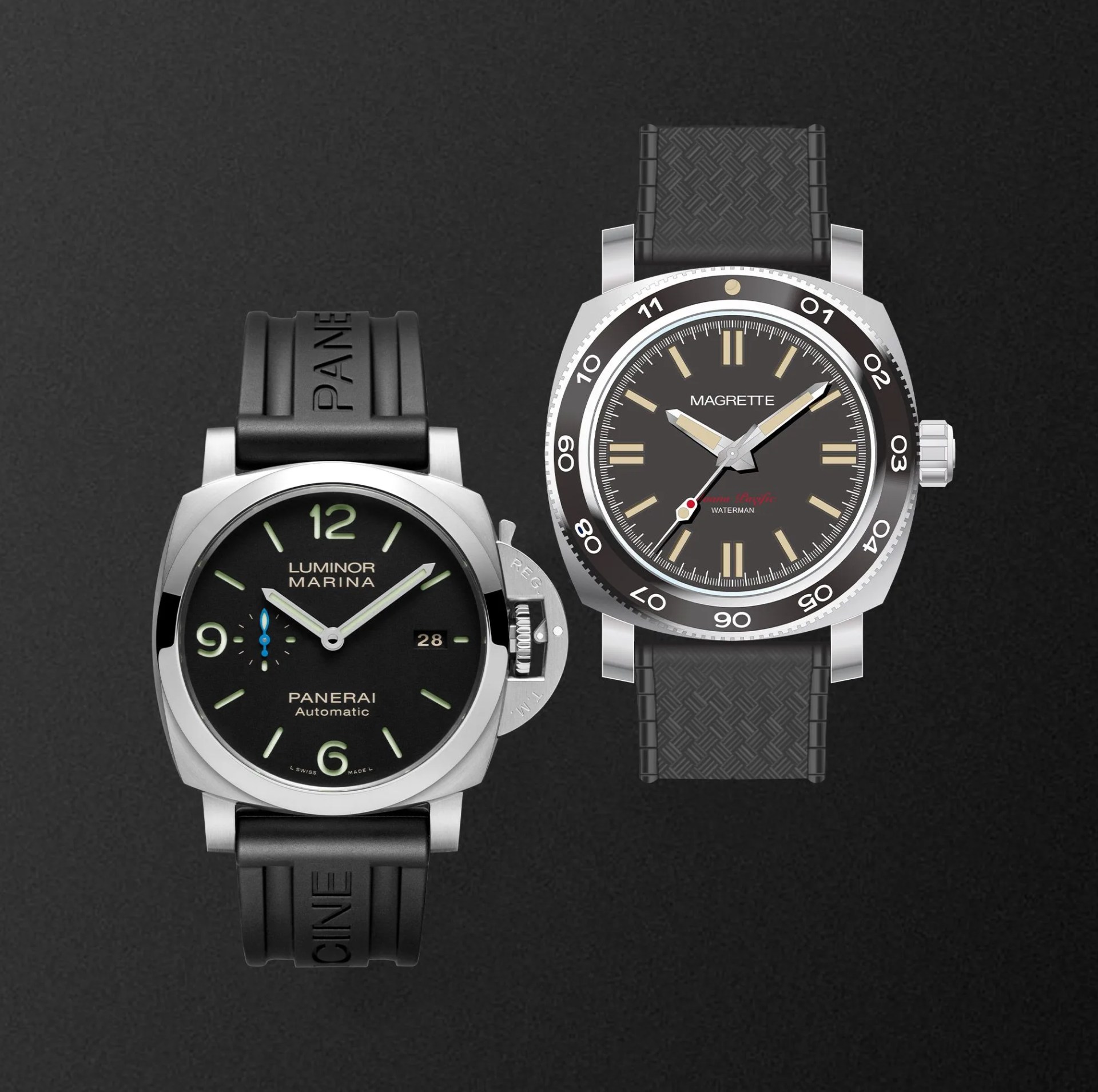 panerai watch and magrette moana pacific waterman