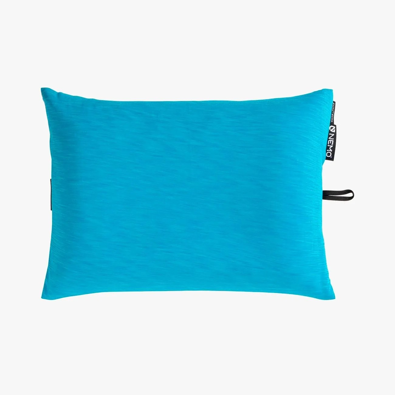 a blue camping pillow