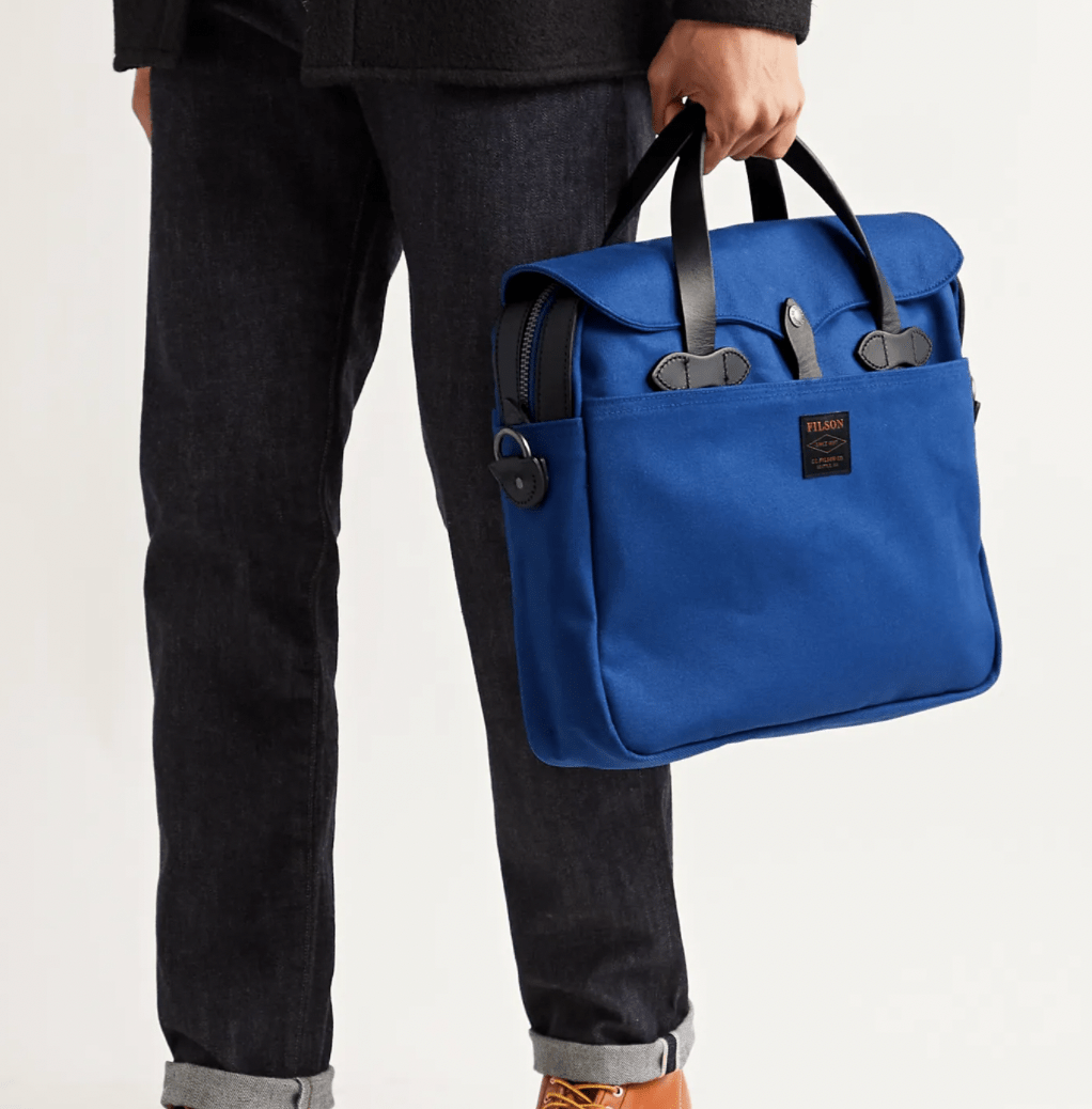 original leathertrimmed cottontwill briefcase