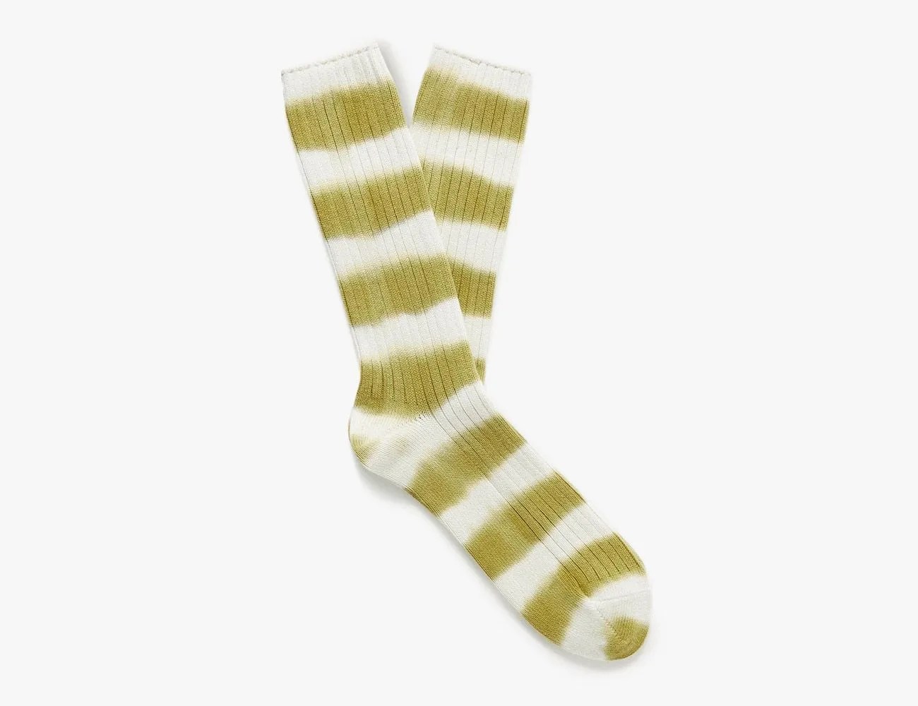 Ribbed Tie Dyed Striped Cotton Blend Socks