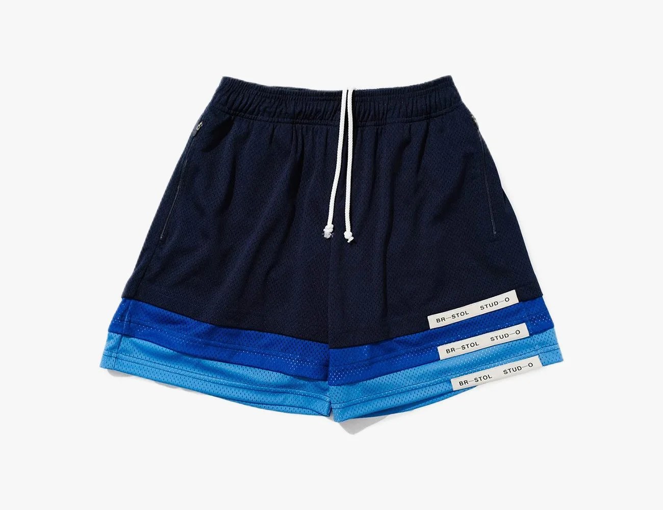 Triple Hem Shorts with a Blue Gradient