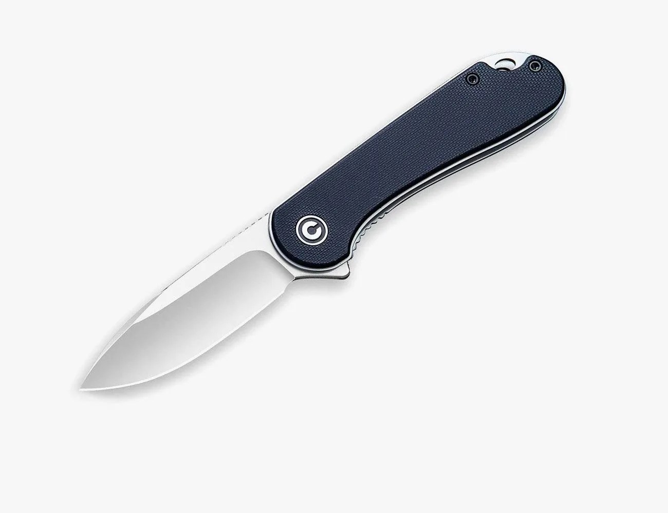 a pocket knife with a blue handle