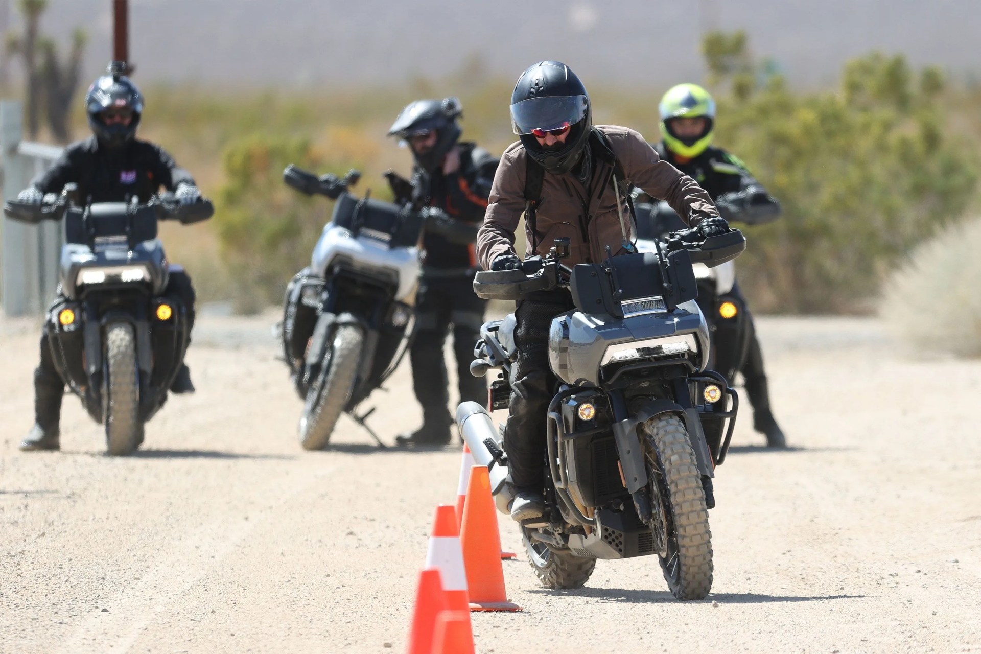 steve mazzucchi training on harley davidson motorcycle