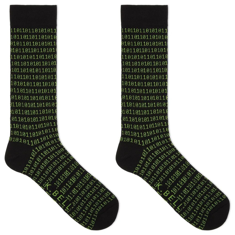 k bell mens binary tech crew socks