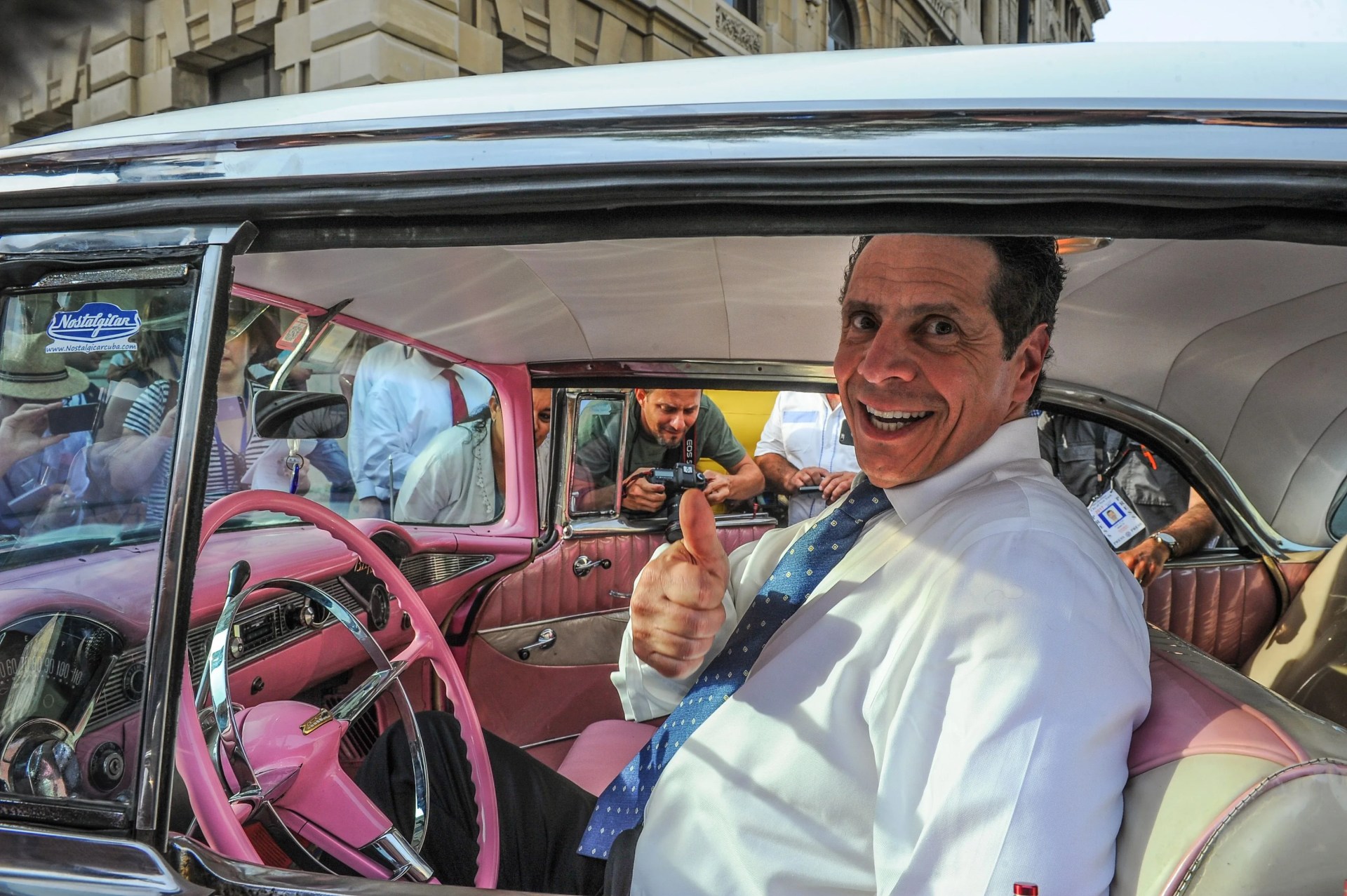 andrew cuomo in a car