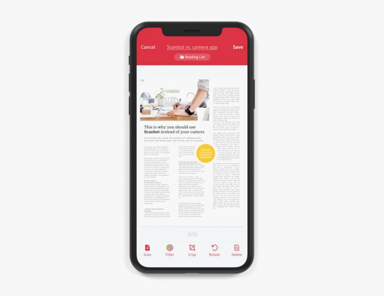 swift scan app on phone
