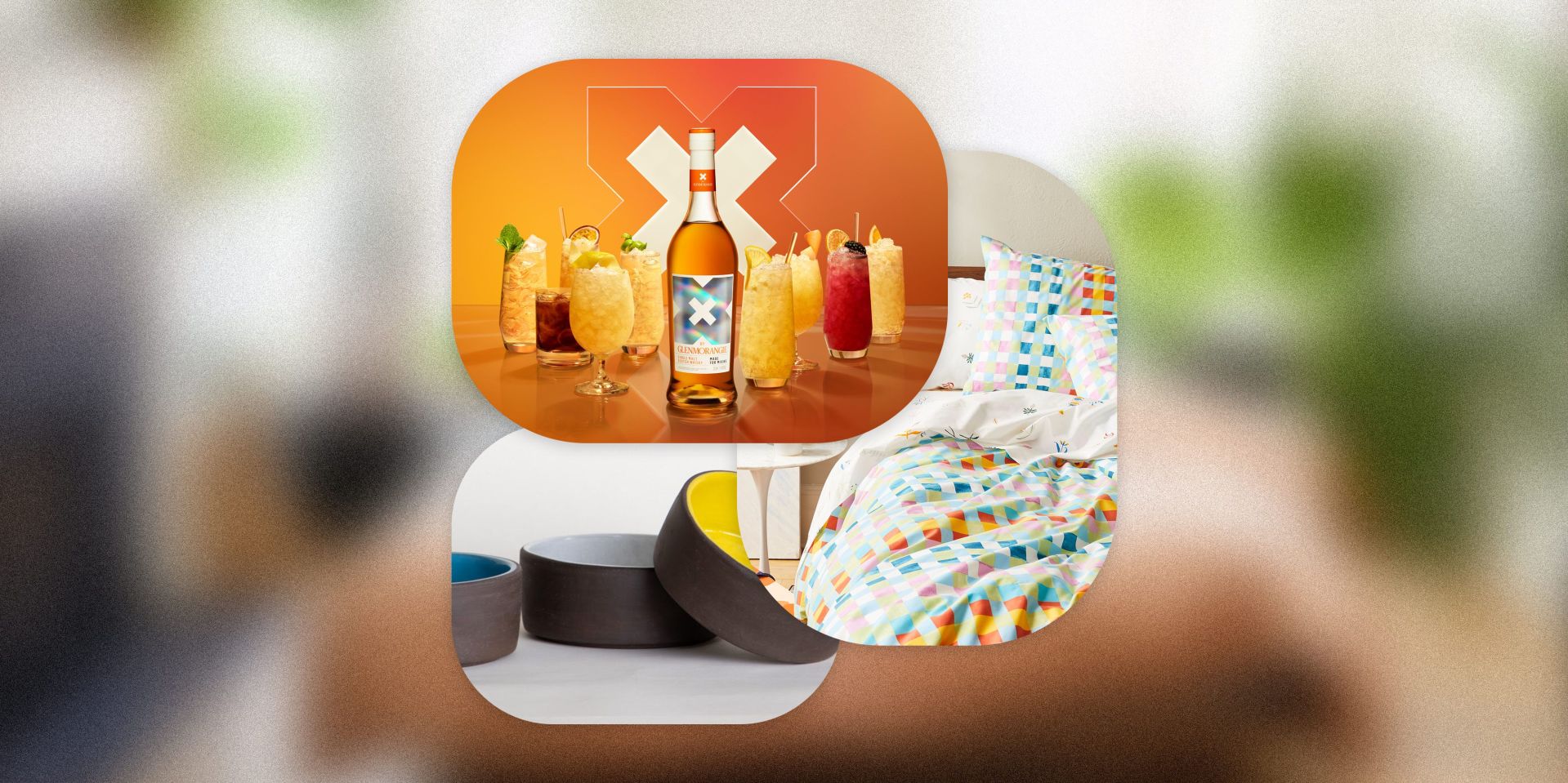x by glenmorangie, jono pandolfi pet bowls, and brooklinen