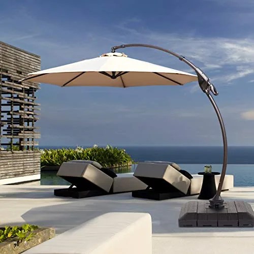 Grand patio NAPOLI 11 FT Curvy Aluminum Offset Umbrella