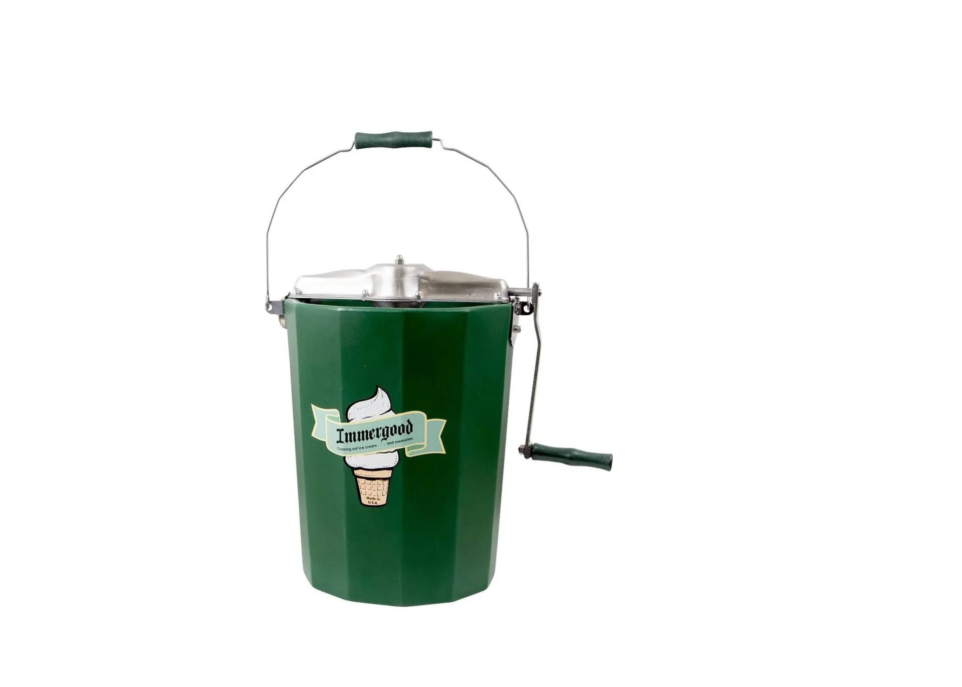 PREMIUM 6 qt. - Immergood Stainless Steel Ice Cream Maker - Hand Crank