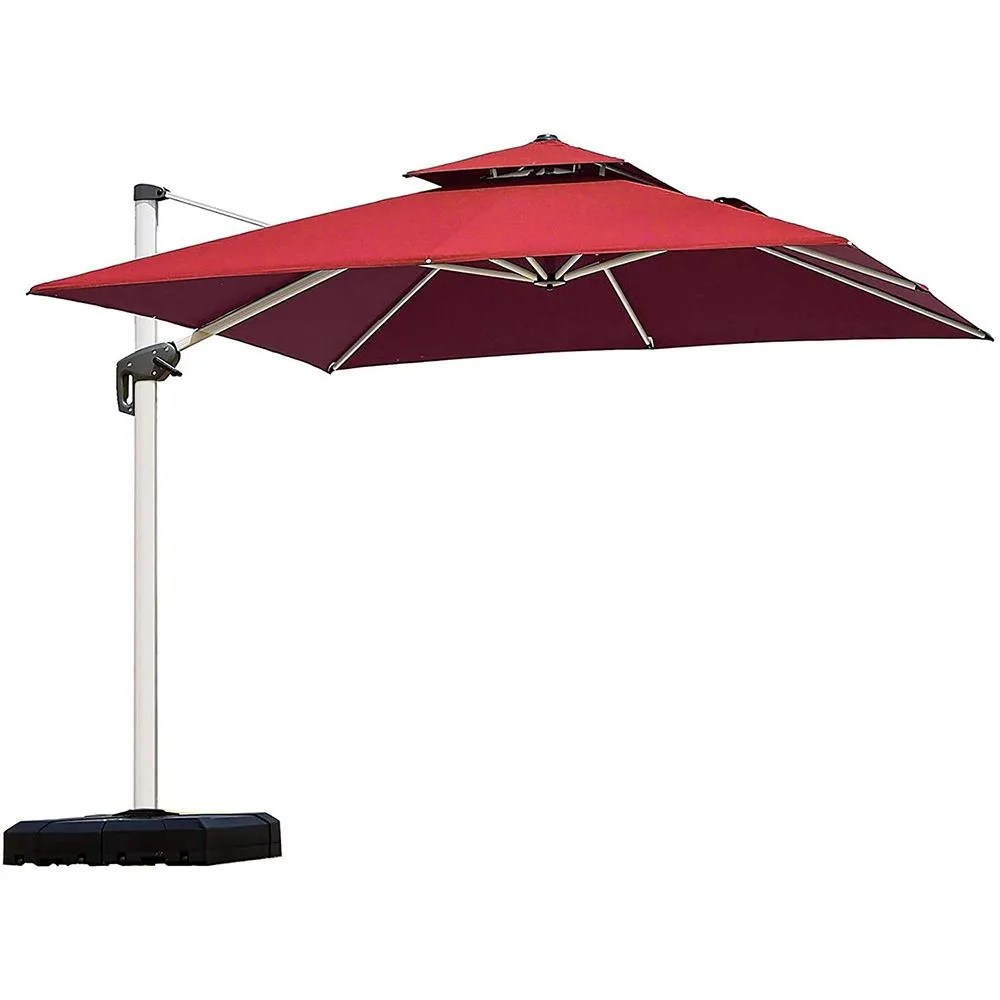 purple leaf square cantilever umbrella