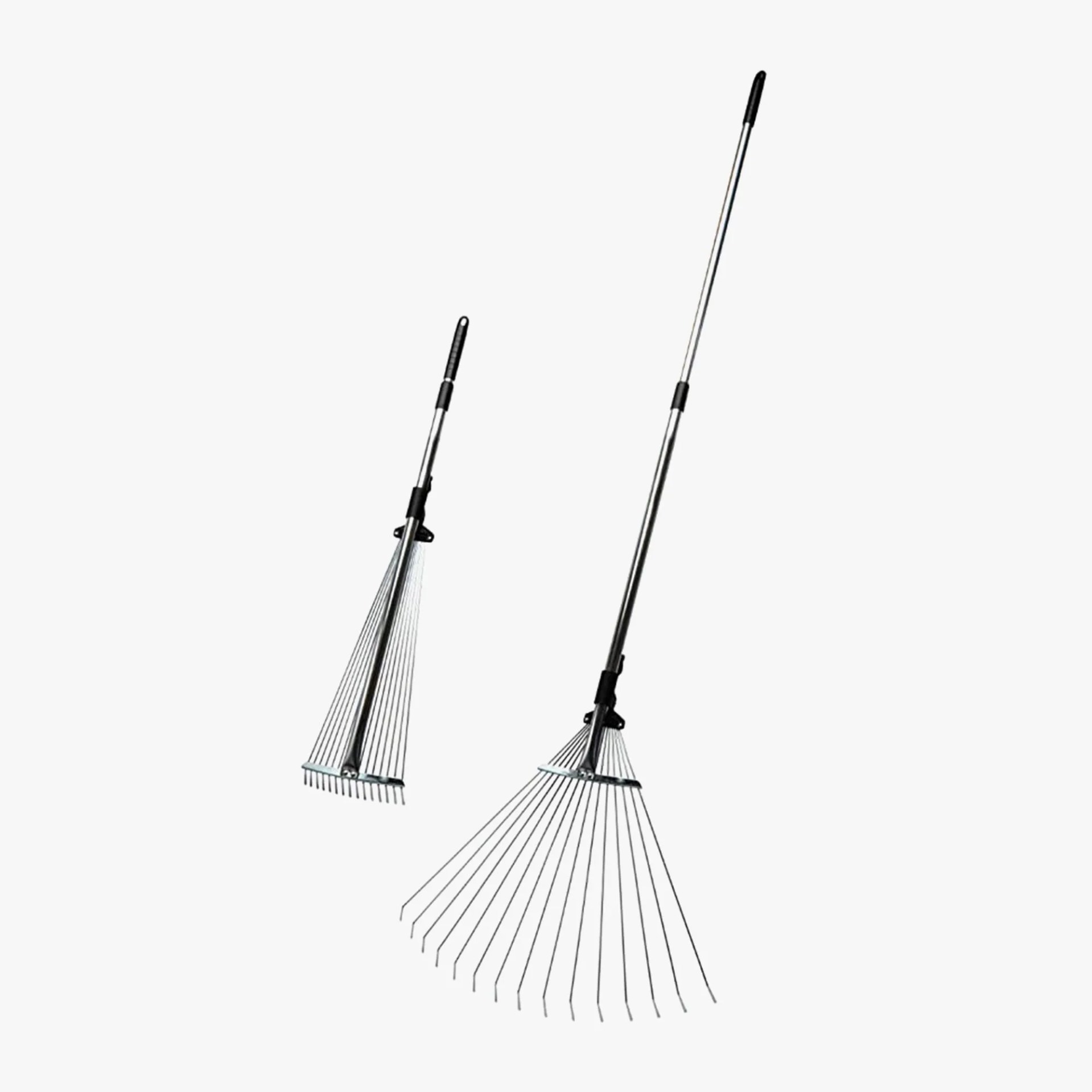 Collapsing Garden and Leaf Rake with Extendable Handle