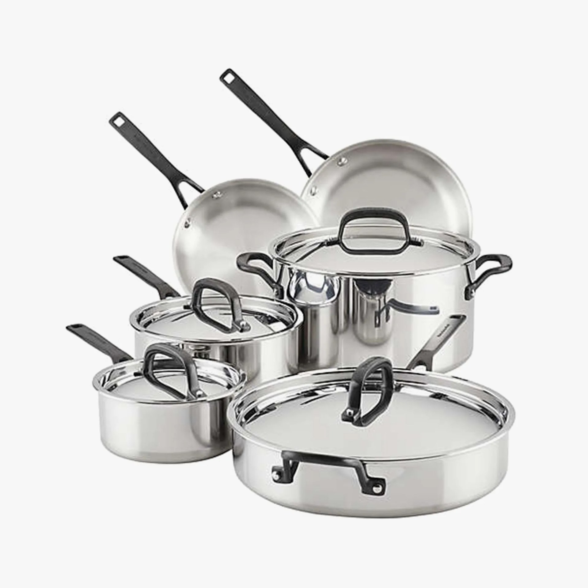 kitchenaid 5 ply clad stainless steel 10 piece cookware set