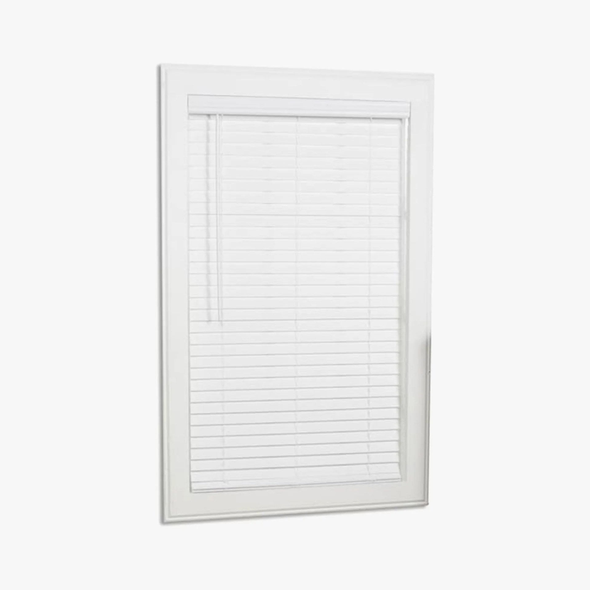 Cordless White Faux Wood Blinds