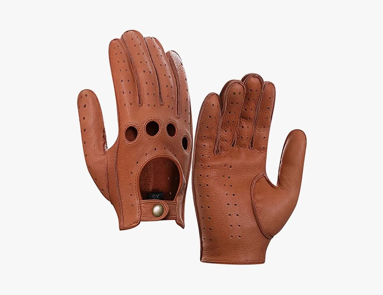 Harssidanzar Mens Leather Driving Gloves Deerskin Unlined