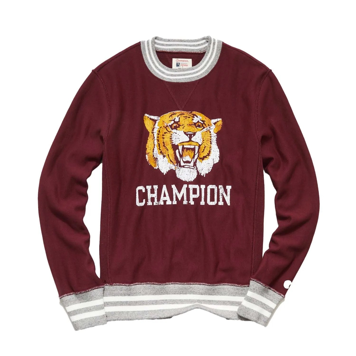 champion tiger sweatshirt in wine stain
