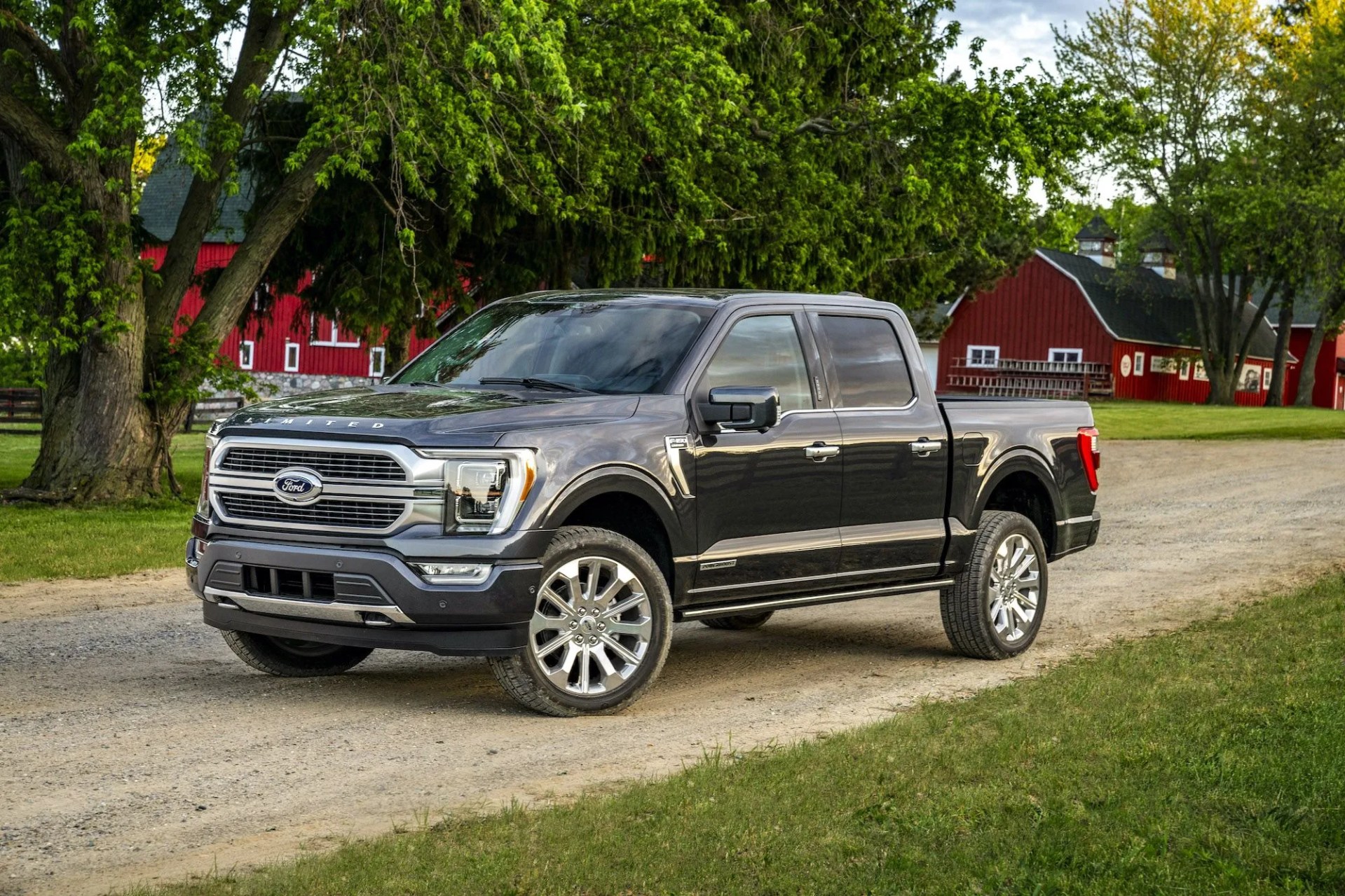 all new f 150 limited in smoked quartz tinted clearcoat new exterior design has a bolder and even tougher look, while an all new interior provides more comfort, technology and functionality for truck customers, along with enhanced materials, new color choices and more storage