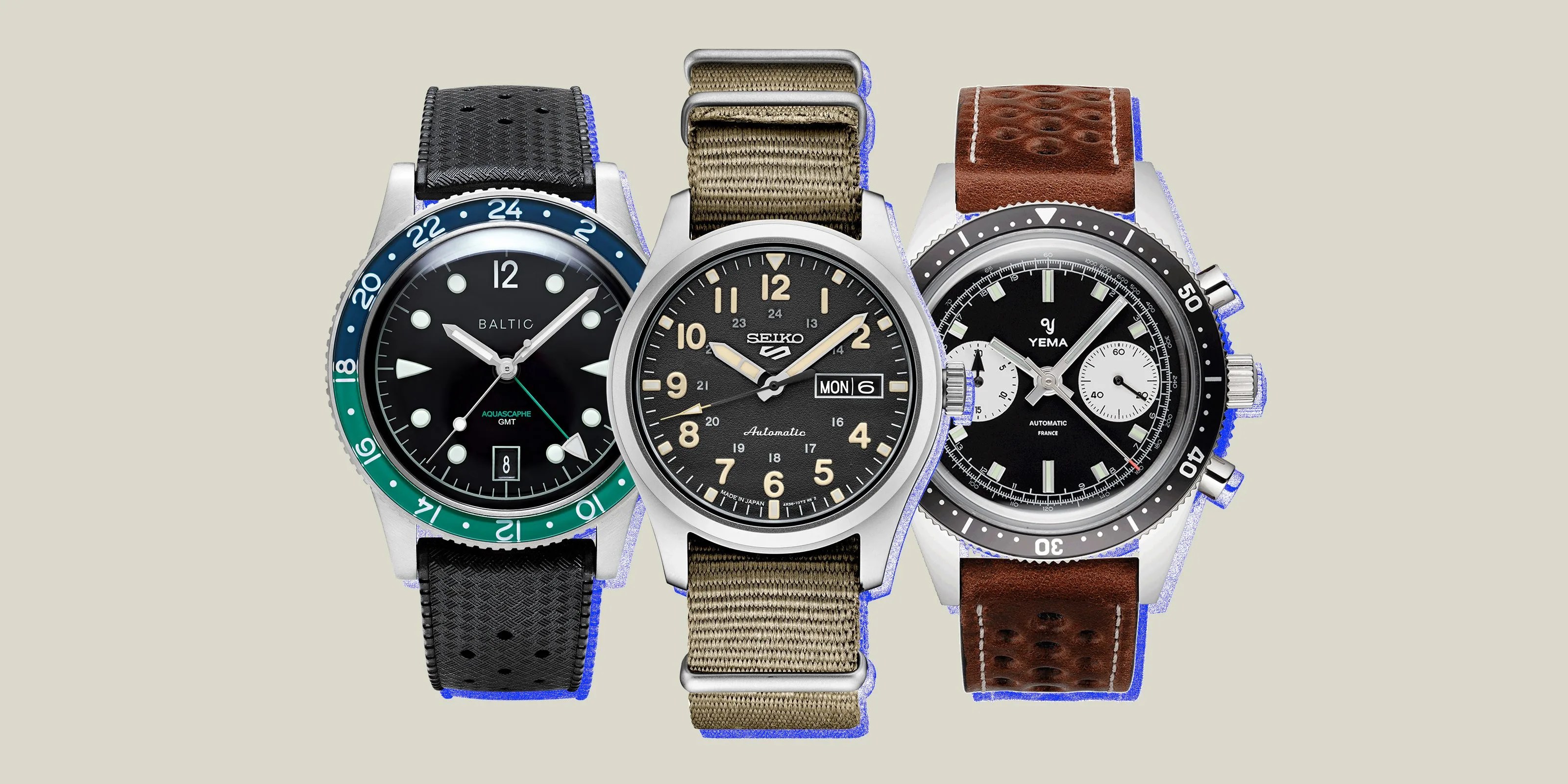 best analog watches baltic, seiko, yema