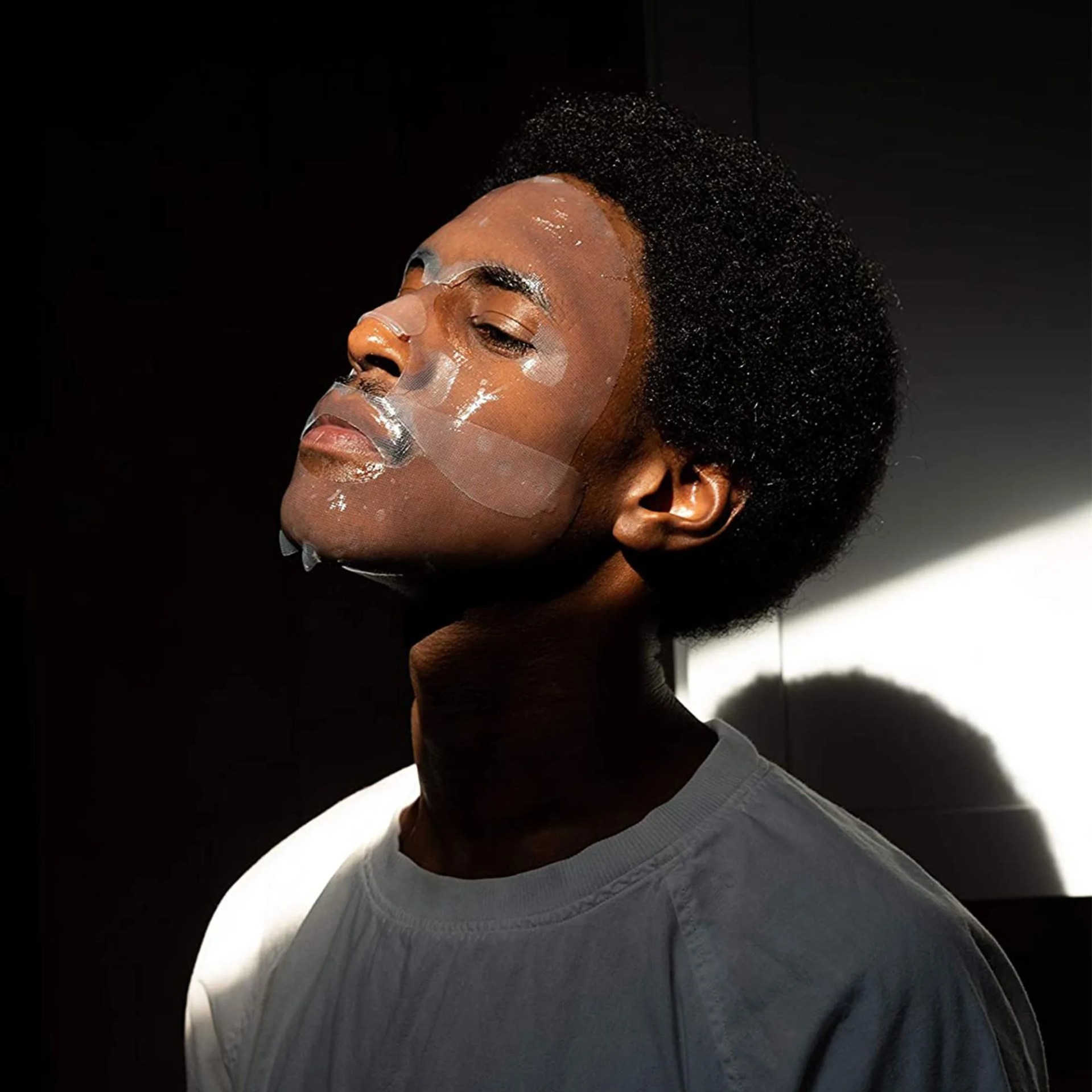 man wearing bro face mask