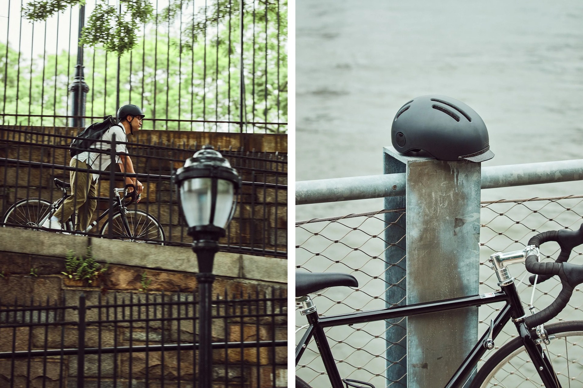 man wearing thousand helmet biking