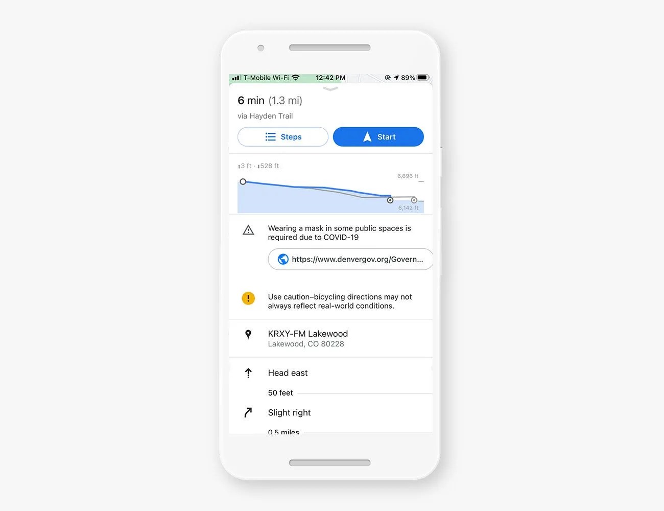 google maps bike route