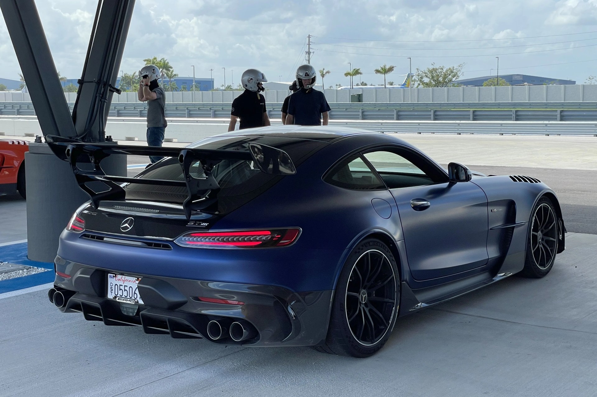 mercedes amg gt black series blue rear