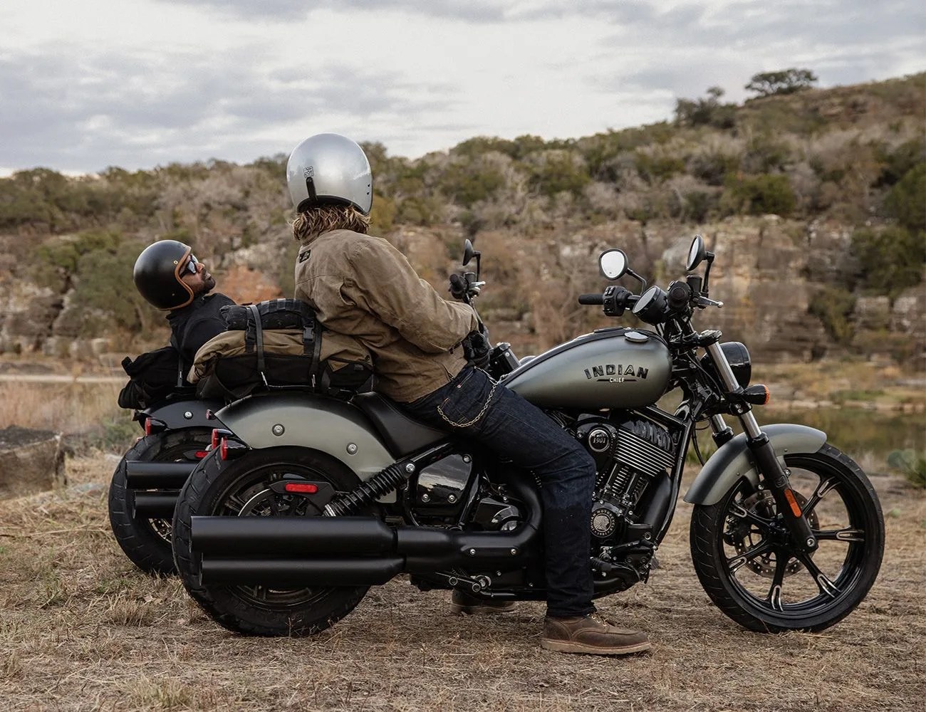2022 chief dark horse motorcycles with riders