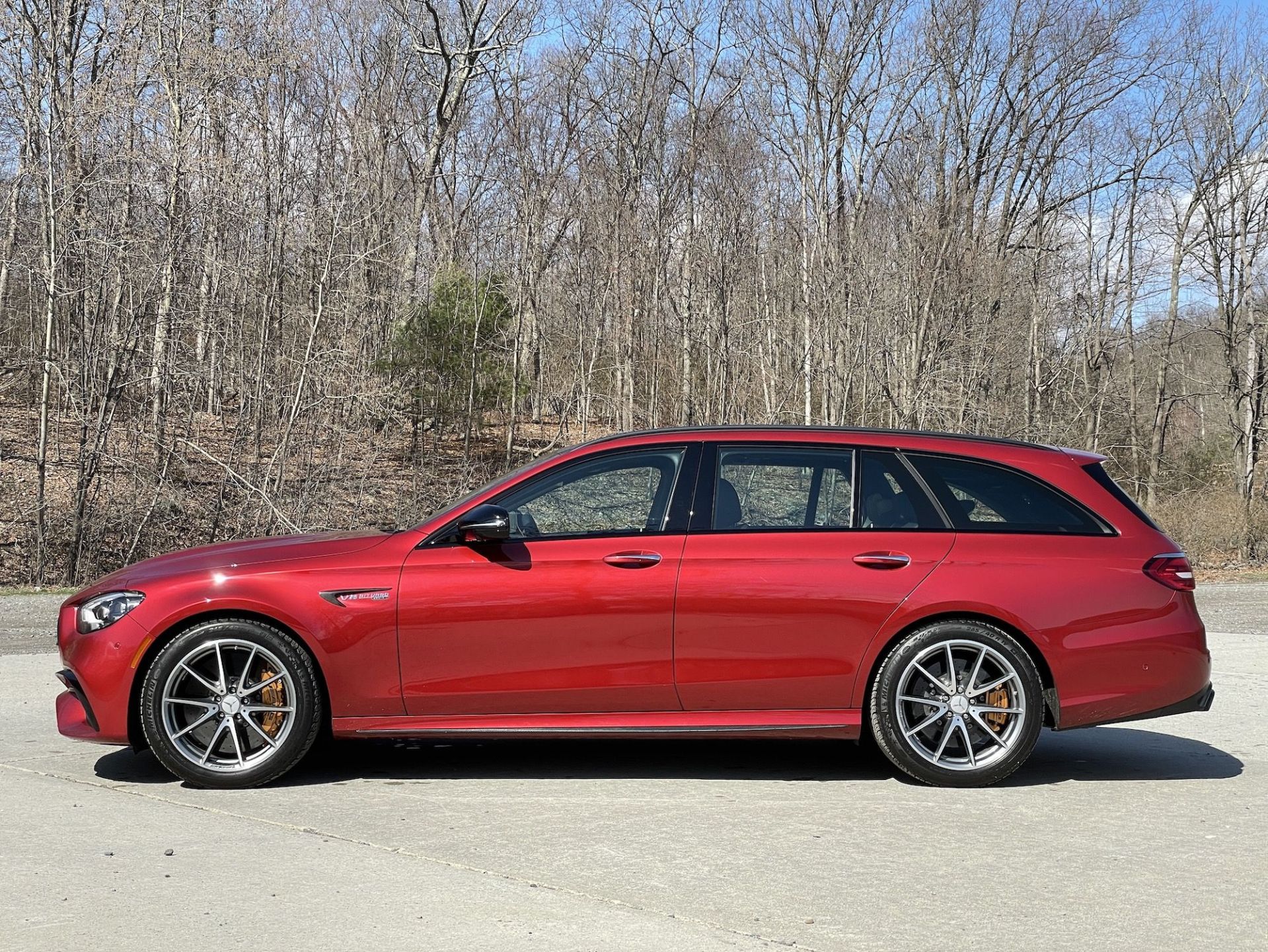 mercedes amg e63 side red 2021