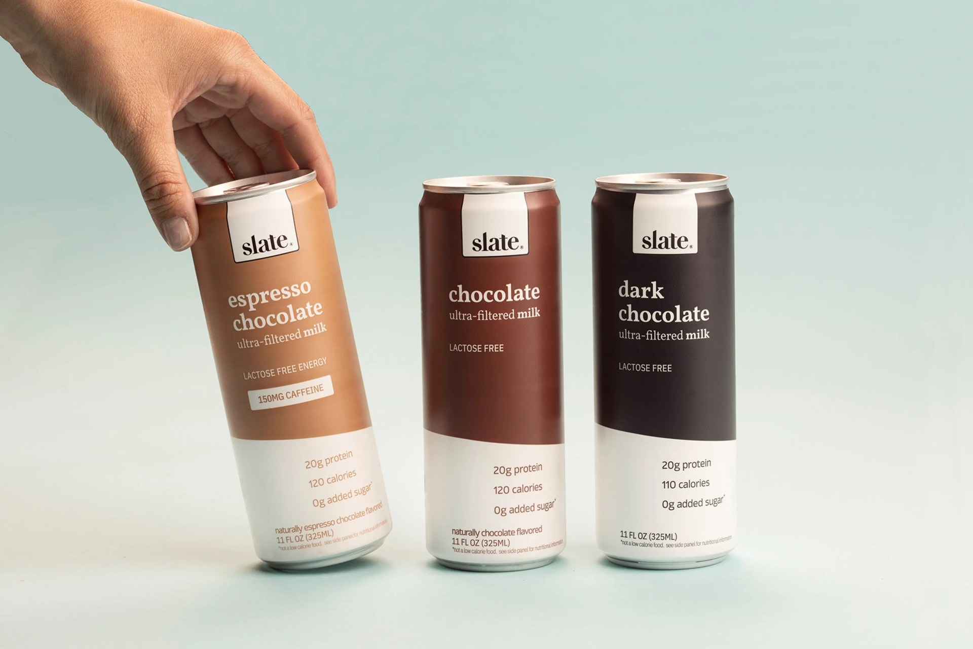 slate milk in three flavors