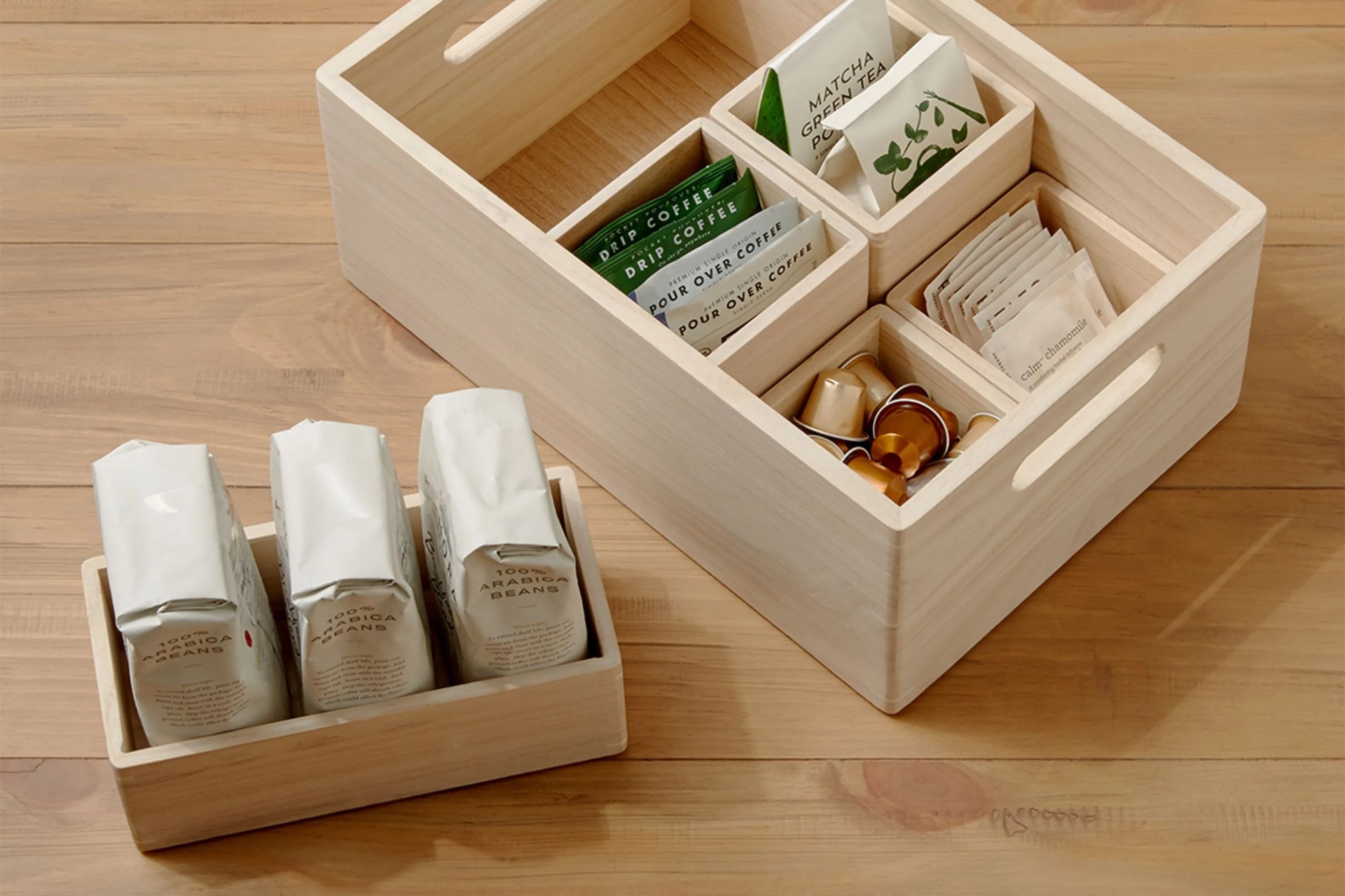 wooden drawers