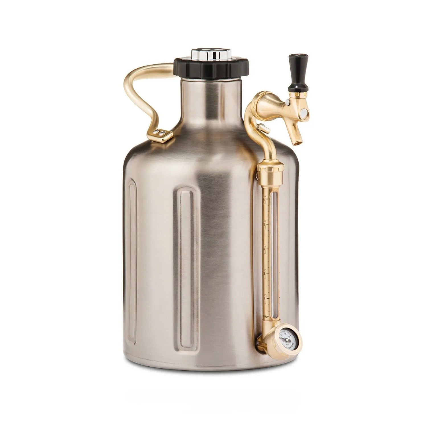 ukeg 128 oz  stainless steel growler w co2