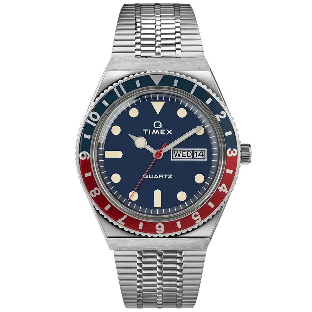 timex 1979 dive watch reissuechrome  blue