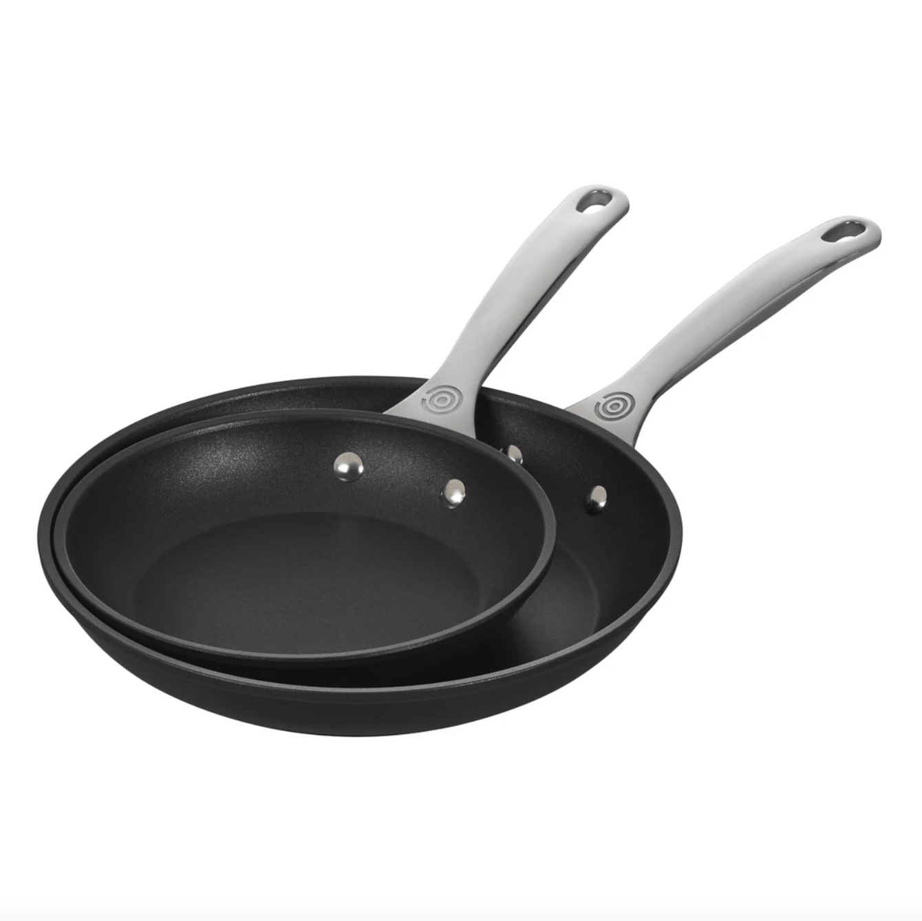 toughened nonstick pro set of two fry pans