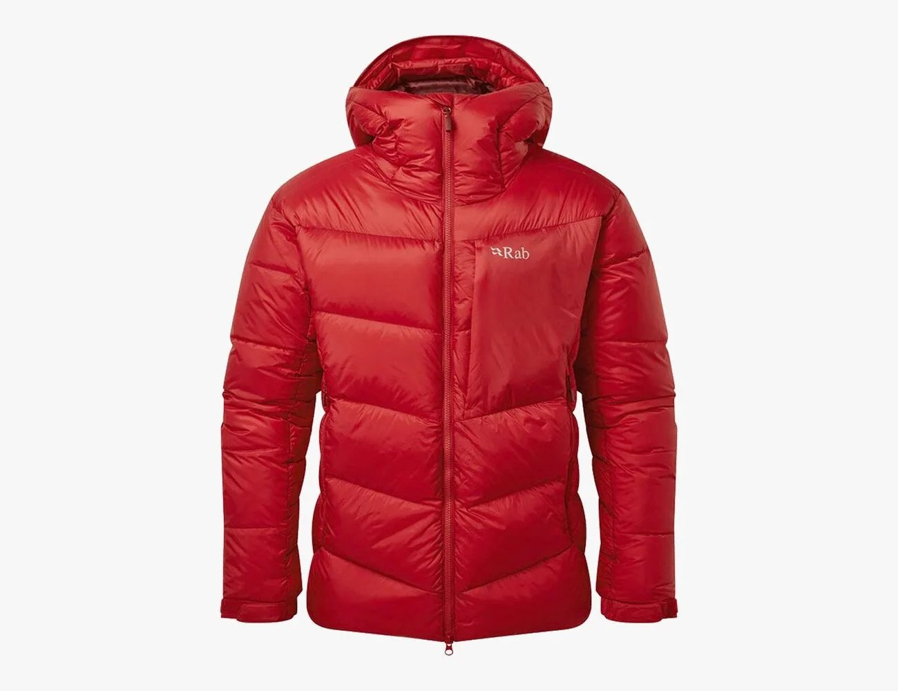 a red down jacket