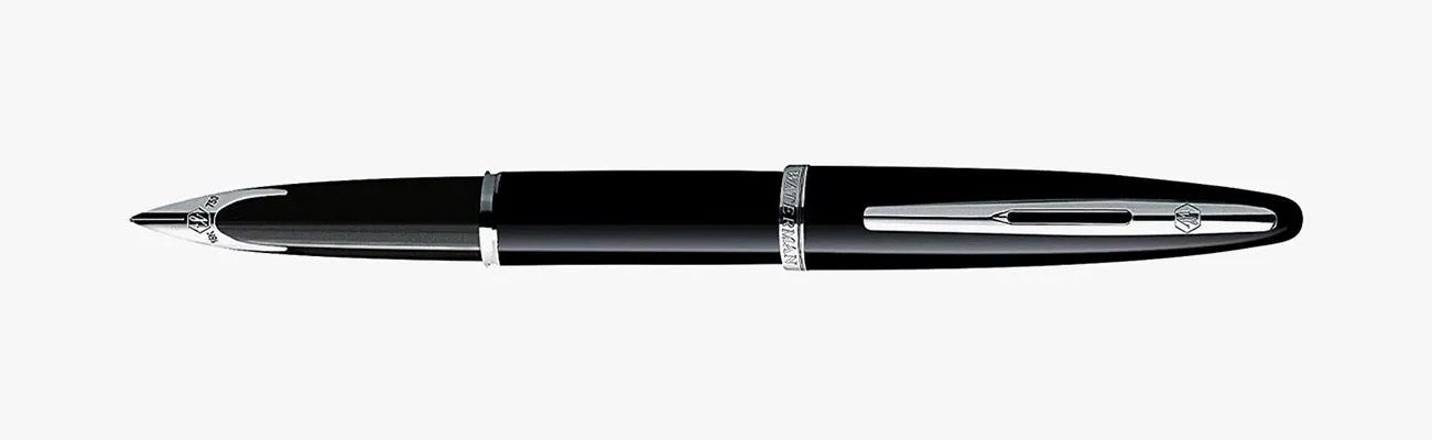 waterman carene black sea st silver trim fountain pen