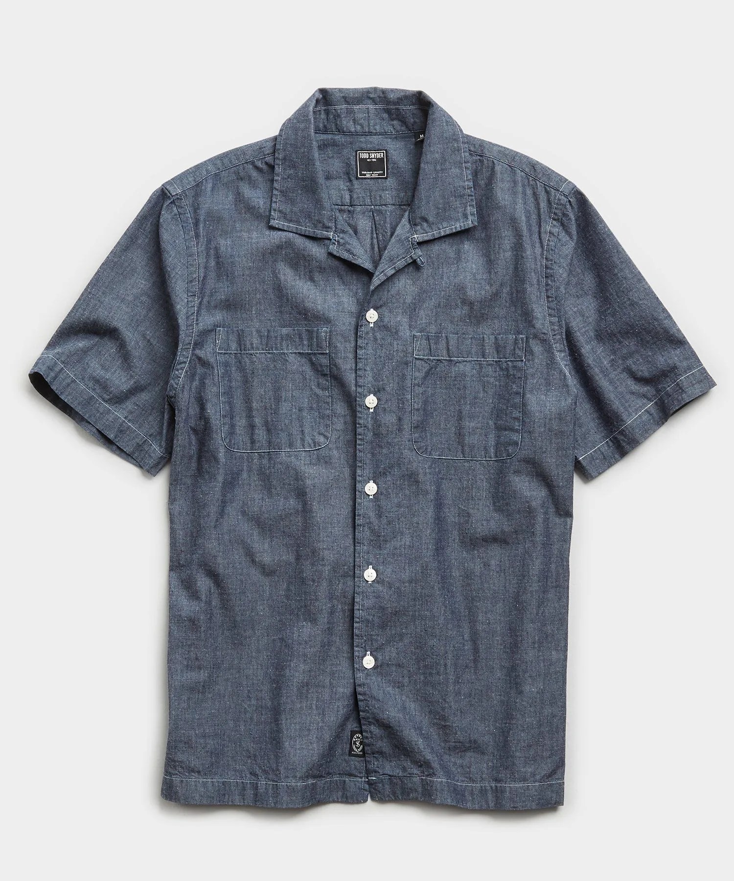 japanese chambray camp collar shirt