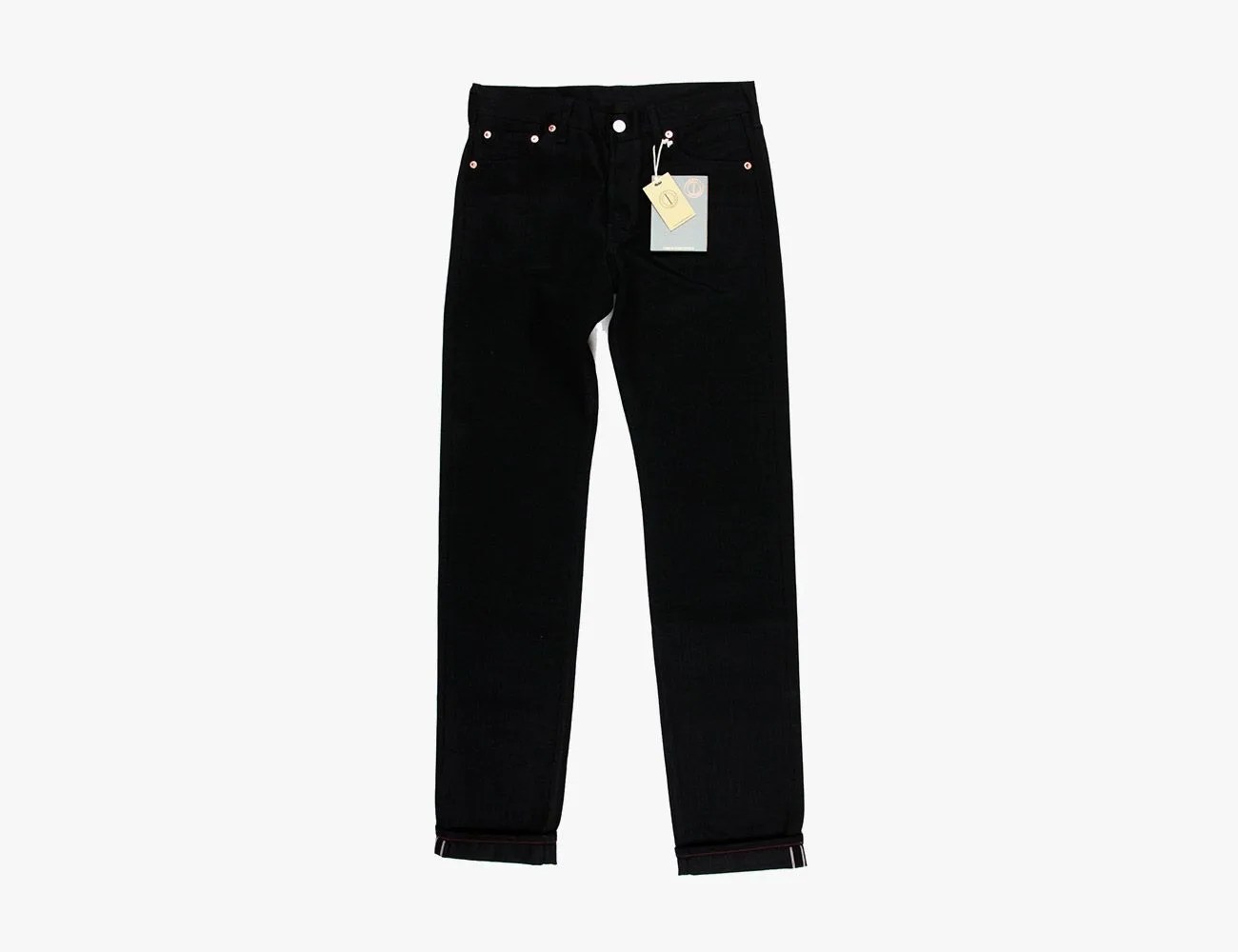 DD010 Black X Black Red Line Selvedge