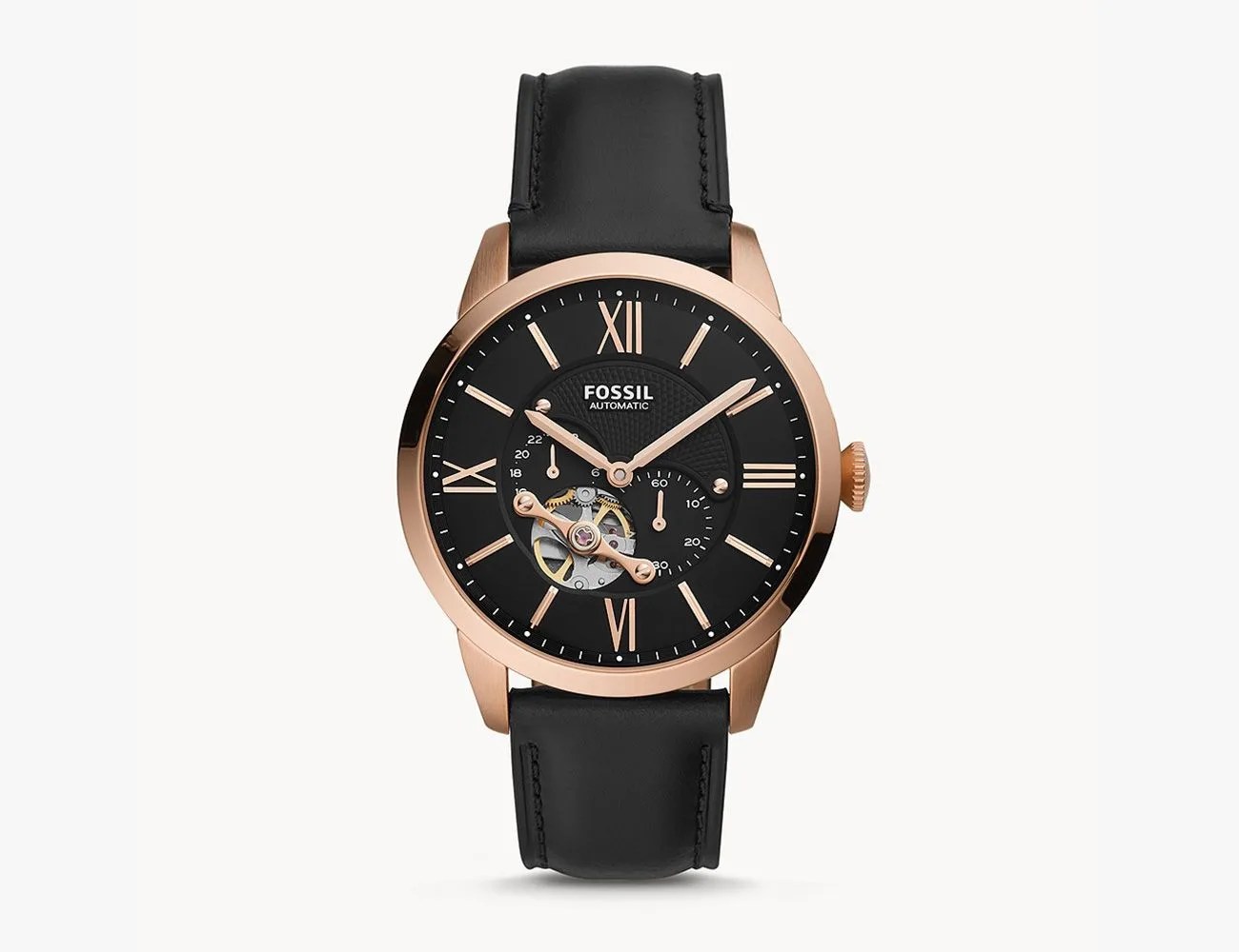 Townsman Automatic Black Leather Watch