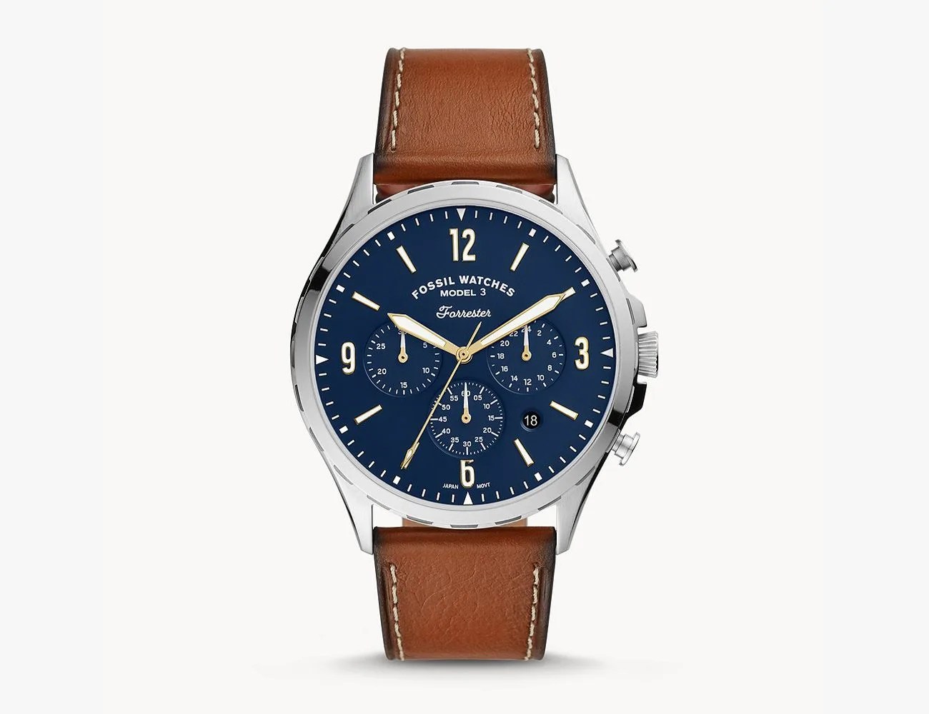 Forrester Chronograph Luggage Leather Strap