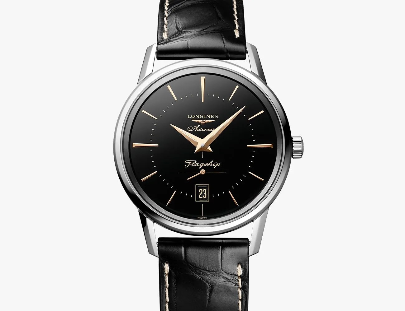 black longines flagship heritage watch