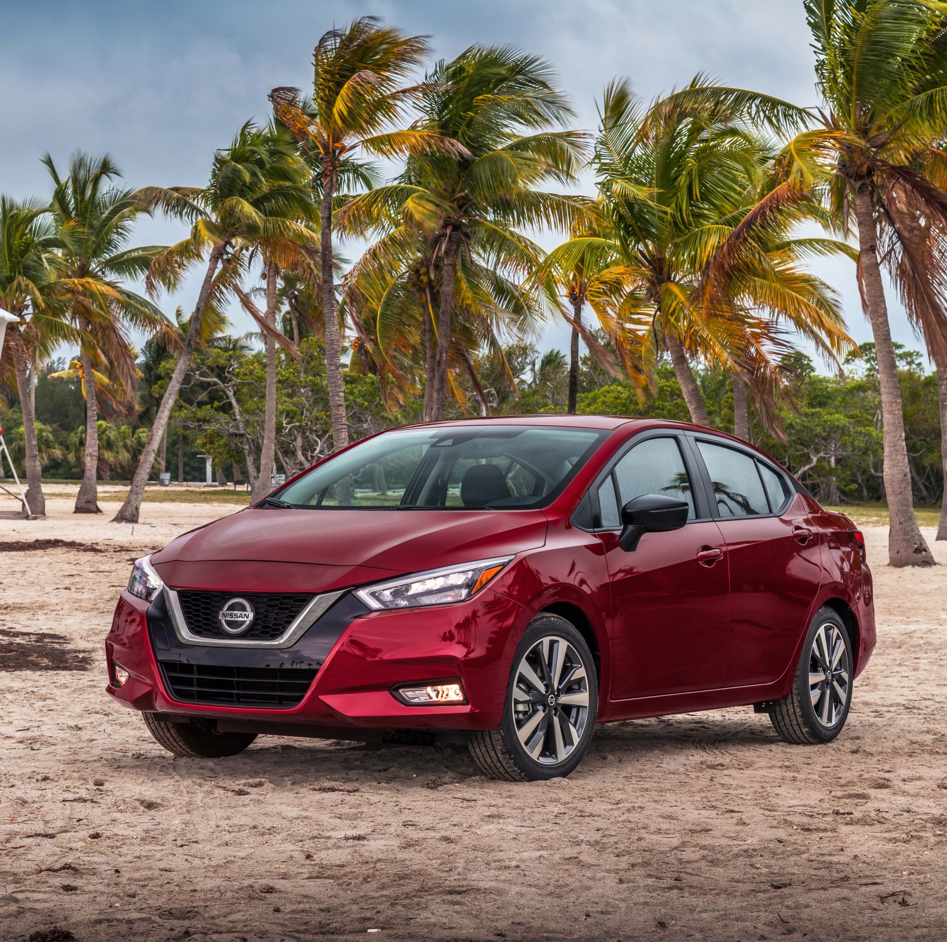 nissan versa on a beach