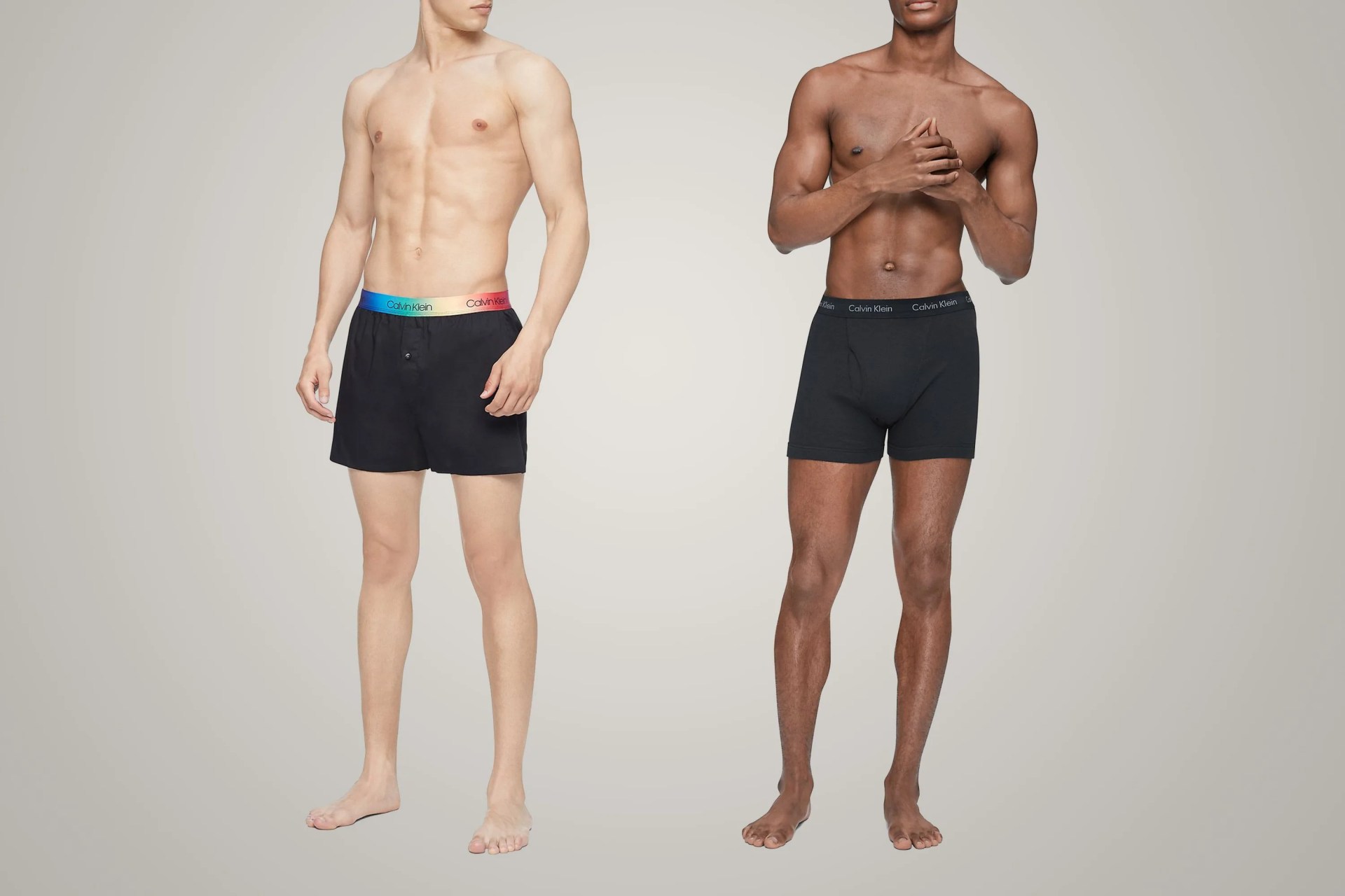 men wearing calvin klein boxers and boxer briefs